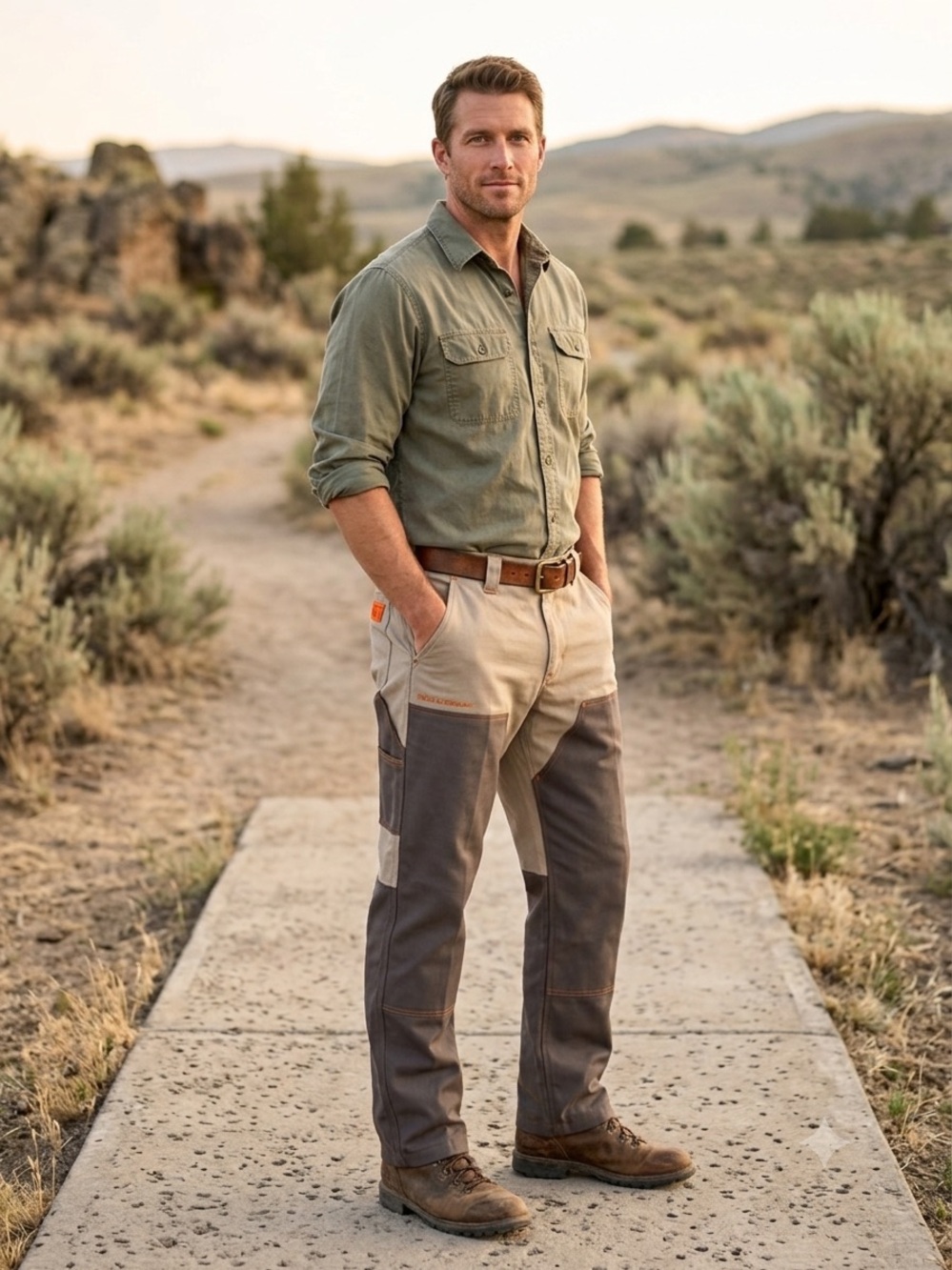 Field & Stream Mens Size 36 Two-Tone Canvas Upland Field Brush Pants Tan
